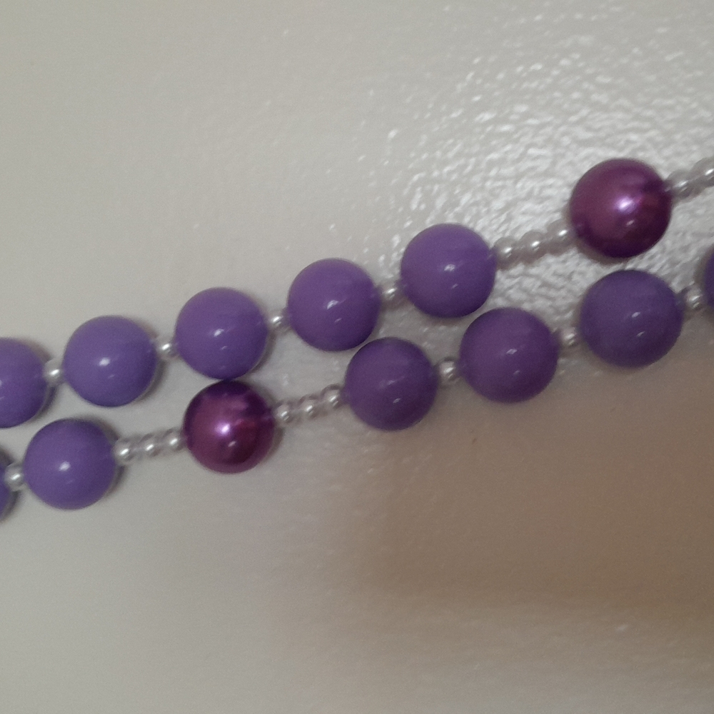 Purple Beaded Rosary with Silver Cross Wall Rosary XXL  With JESUS Cameo - Picture 7 of 9
